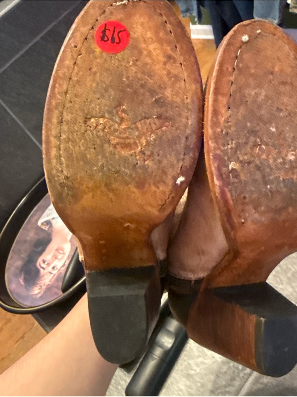 Freebird Two-Tone Tan and Black Leather Ankle Booties - Picture 4 of 6